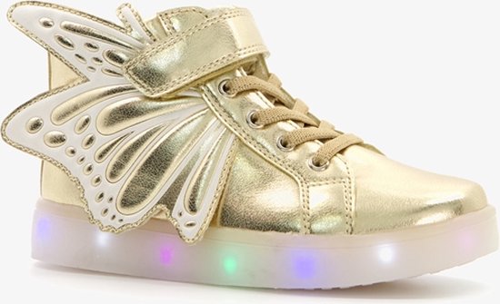 Blue Box hoge gouden meisjes sneakers met lichtjes - Goud - Uitneembare zool