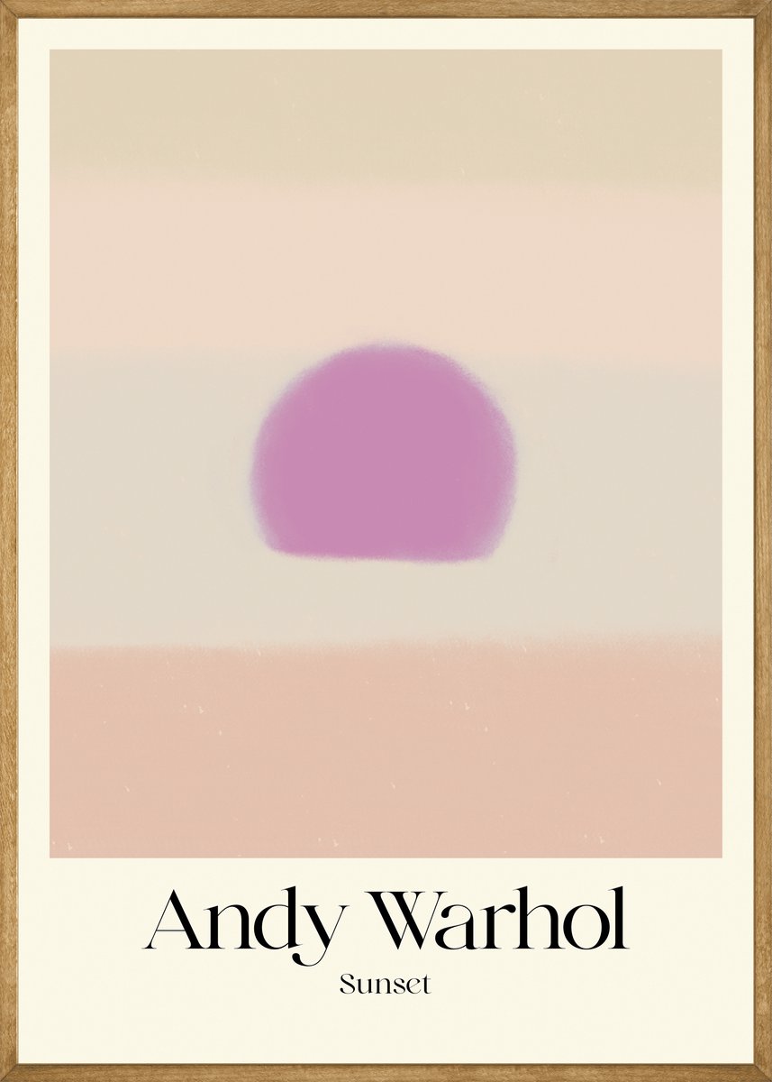 Andy Warhol Zonsondergang Poster Beige/Paars - 30x40 cm