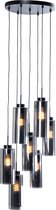 QAZQA laura - Art Deco Hanglamp - 7 lichts - Ø 50 cm - Grijs - Woonkamer | Slaapkamer | Keuken