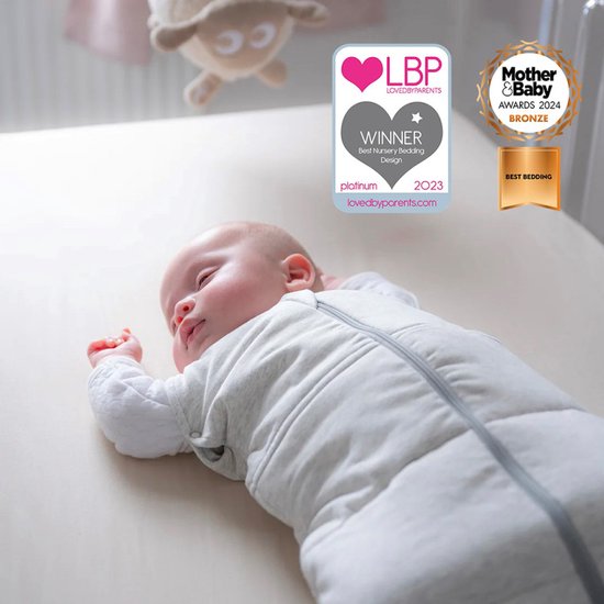 Jippie’s 2-in-1 Inbakerzak & Slaapzak – grijs - 0-3 maanden – TOG 2.5 – Biologisch Katoen
