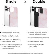 xoxo Wildhearts Marble Dusty Pink - Single Layer - Hardcase hoesje geschikt voor iPhone 11 hoesje roze - Roze shockproof case geschikt voor Apple iPhone 11 hoesje marmer - Roze