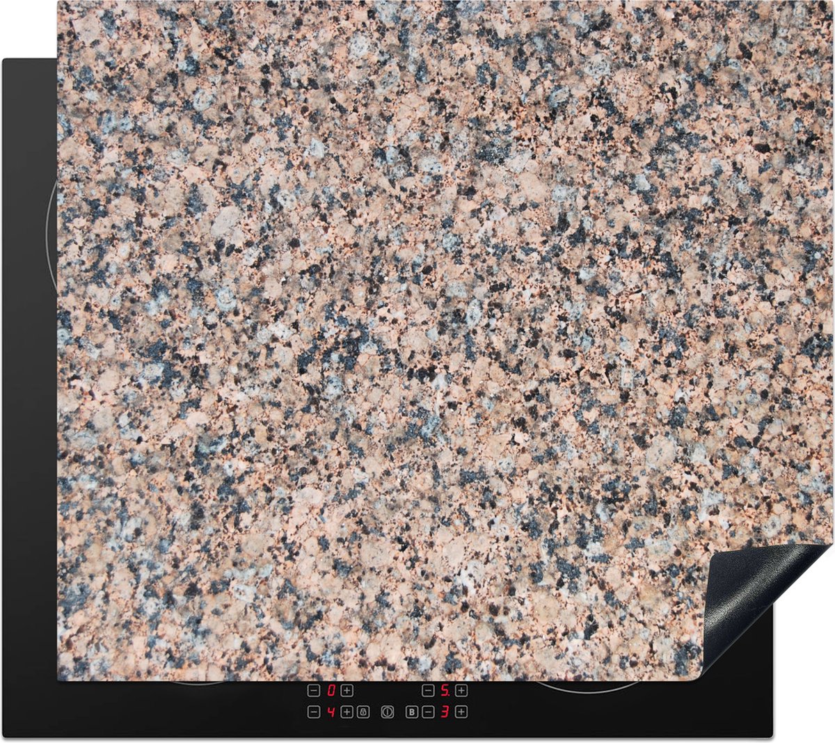 Inductie beschermer - Inductie fornuis - Graniet print - Steen - Bruin - Grijs - Kookplaat beschermer - 59x51 cm - Inductie plaat