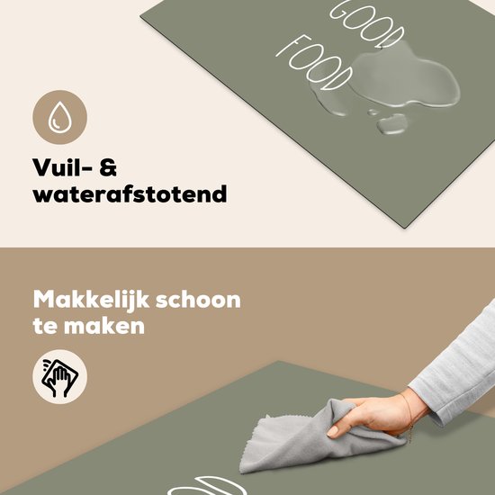 KitchenYeah® Inductie beschermer 80x52 cm - Quotes - Spreuken - Good food - Keuken - Kookplaataccessoires - Afdekplaat voor kookplaat - Inductiebeschermer - Inductiemat - Inductieplaat mat