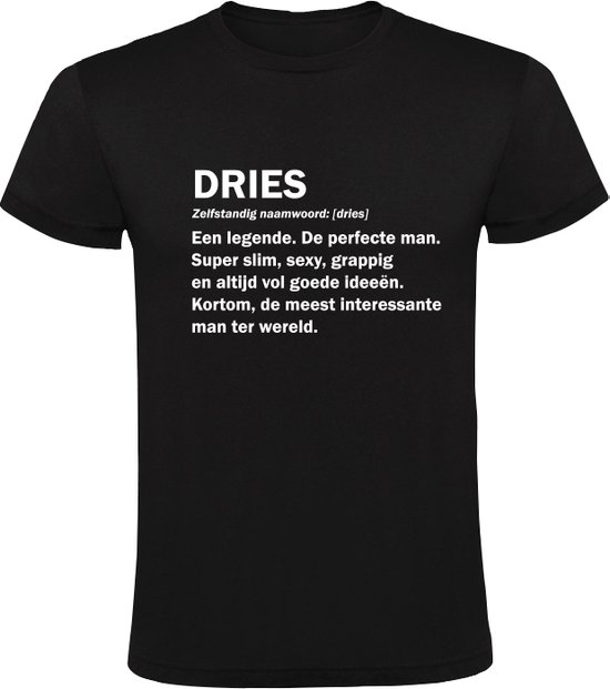 Dries Dictionary Funny T-shirt pour hommes - anniversaire - anniversaire - intelligent - drôle - cadeau