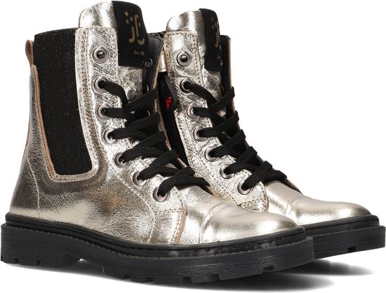 Jochie & Freaks Bibi Veterboots - Laarzen Met Veters - Meisjes - Goud - Maat 29