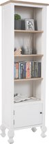 CLP Dorma boekenplank - Staande plank van hout - Vrijstaande plank voor hal en woonkamer - natura/wit