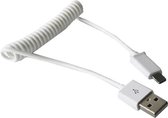 VCTparts Rekbare USB naar USB-C Krulsnoer Veer 1 Meter Wit