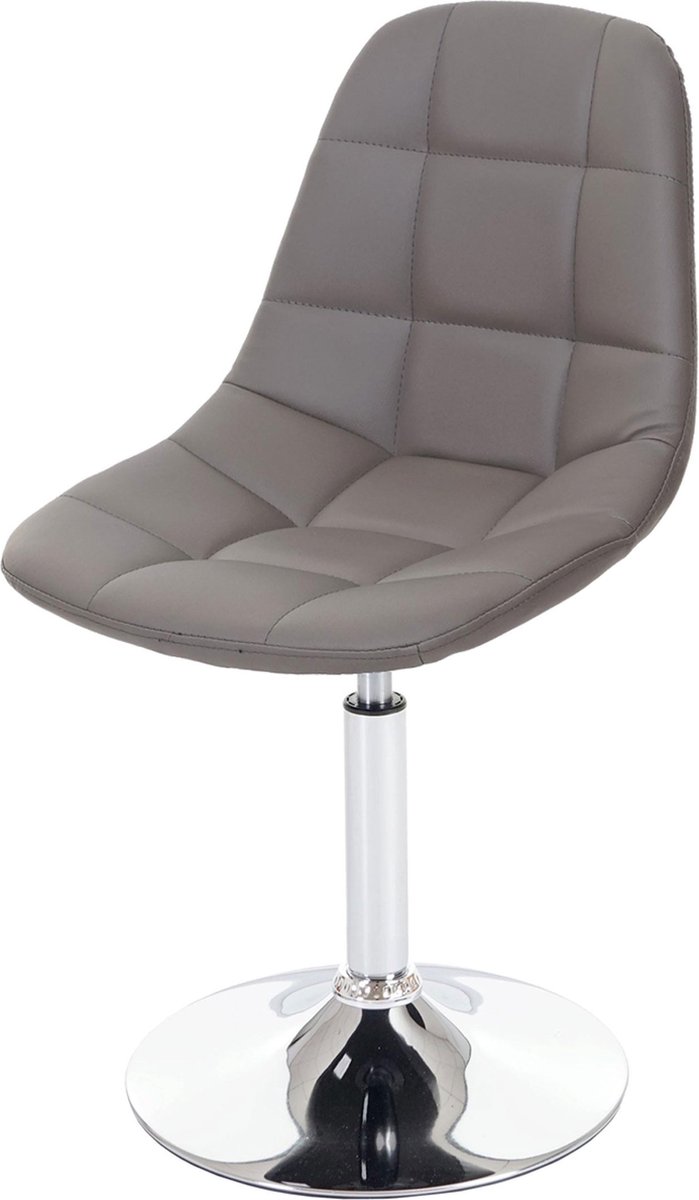 Cosmo Casa Eetkamerstoel - Draaistoel - Retro Jaren 50 Design - Kunstleer - Taupe-Grijs - Chromen Basis