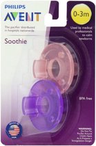 Philips AVENT SCF190/02 fopspeen Klassieke speen Silicone Roze, Paars 0-3 mnd( verpakt in folie)