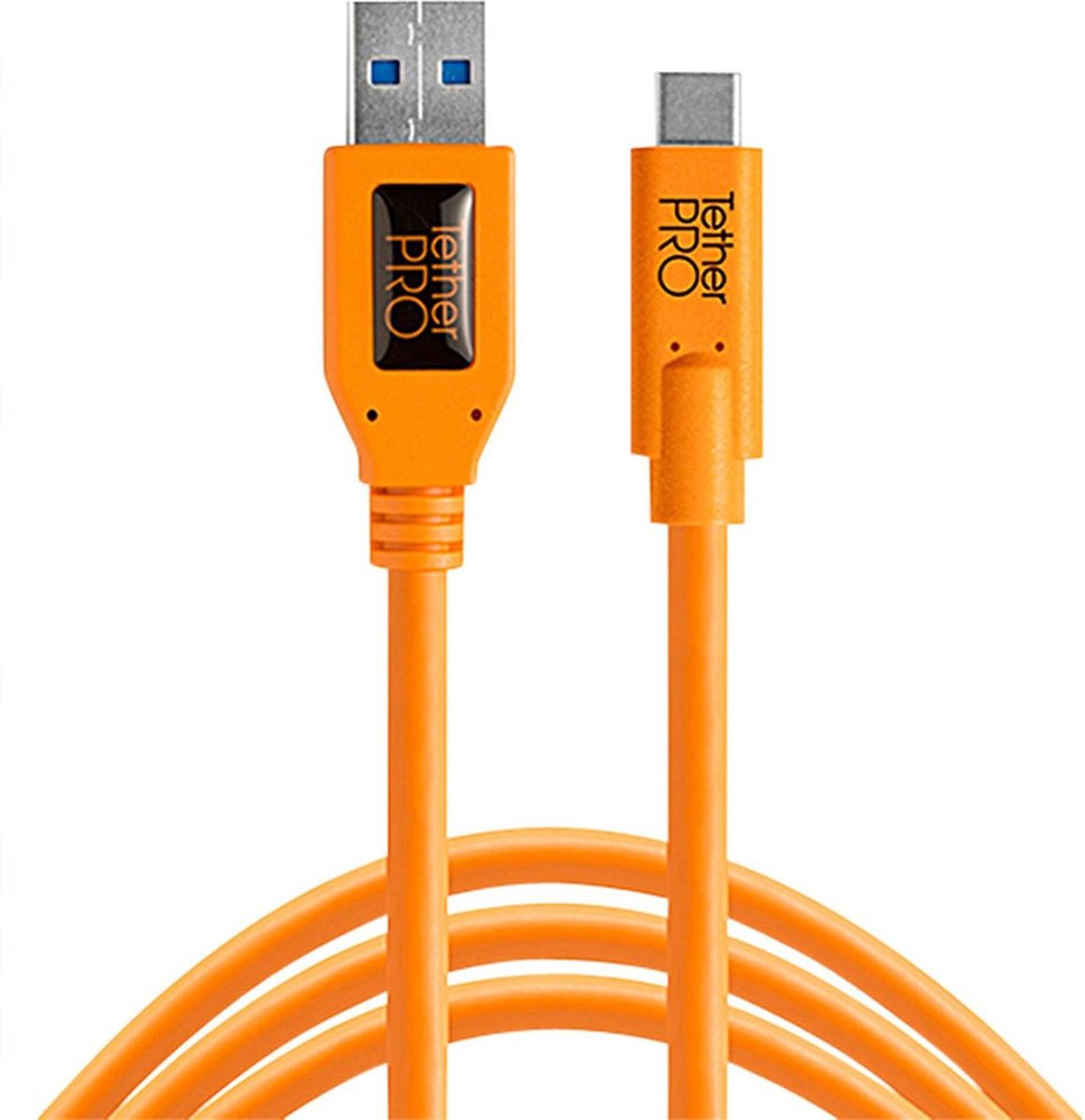 Tethertools TetherPro USB 3.0 to USB-C, 15' (4.6m), High-Visibility Orange