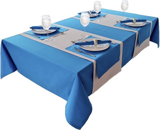 Lemos Home Hoogwaardige tafelloper, tafellinnen van 100% katoen, collectie concept, kleur en grootte naar keuze (tafelloper - 40x250cm, zwart