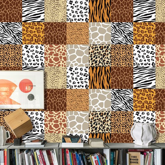 Sanders & Sanders Zelfklevende Behangrand - Jungle Dieren - Groen En Blauw 1 Sanders & Sanders Zelfklevende Behangrand - Jungle Dieren - Groen En Blauw 1