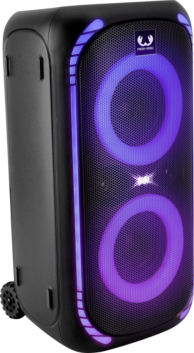 Fresh 'n Rebel Party Speaker Bluetooth - Groot formaat - 12 uur Draadloze Speelduur - Bass Boost - Lichtshow - met Trolley – foto 3