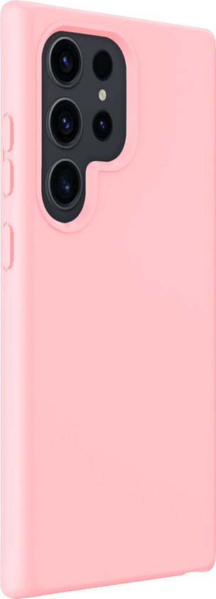Hoesje Met Screenprotector - Geschikt voor Samsung Galaxy S24 Ultra - Sterk & Shockproof - Back Cover - Siliconen Case - Telefoon Hoes - Lichtroze
