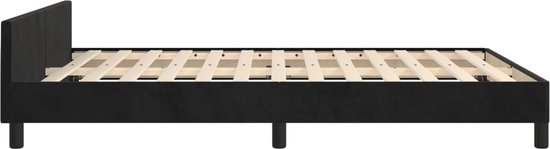 vidaXL Cadre de lit avec tête de lit Velours Noir 140x190 cm - Cadre de lit avec tête de lit - Encadrements de lit avec tête de lit - Lit - Meubles de couchage