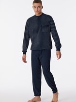 SCHIESSER Comfort Nightwear ensemble pyjama - pyjama homme long poignets en coton bio rayé bleu nuit - Taille : XL