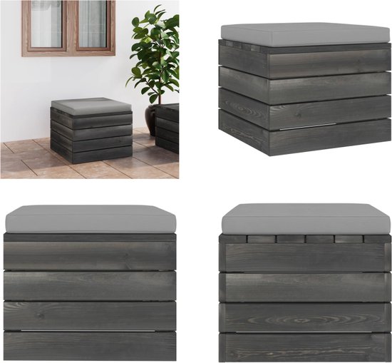 vidaXL Tuinhocker pallet zwart geïmpregneerd grenenhout vidaXL Tuinhocker pallet zwart geïmpregneerd grenenhout