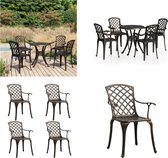 vidaXL 5-delige Bistroset gietaluminium bronskleurig - Bistroset - Bistrosets - Bistro Set - Bistro Sets