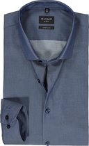 OLYMP No. 6 Six super slim fit overhemd - structuur - marine blauw - Strijkvriendelijk - Boordmaat: 38