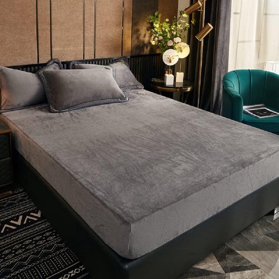 Drap-housse Polaire Ultra Doux Pour Lit 140x200 Cm - Fourrure épaisse D'hiver - Queen Size