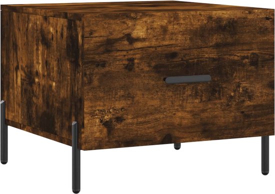 vidaXL - Table basse - 50x50x40 - cm - décorée - bois - fumé - chêne