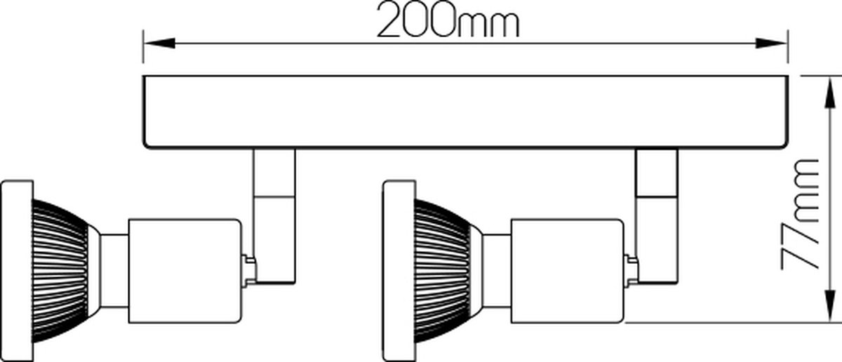 ROBUS square spot 4xGU10 5W LED incl. satin chroom/chroom