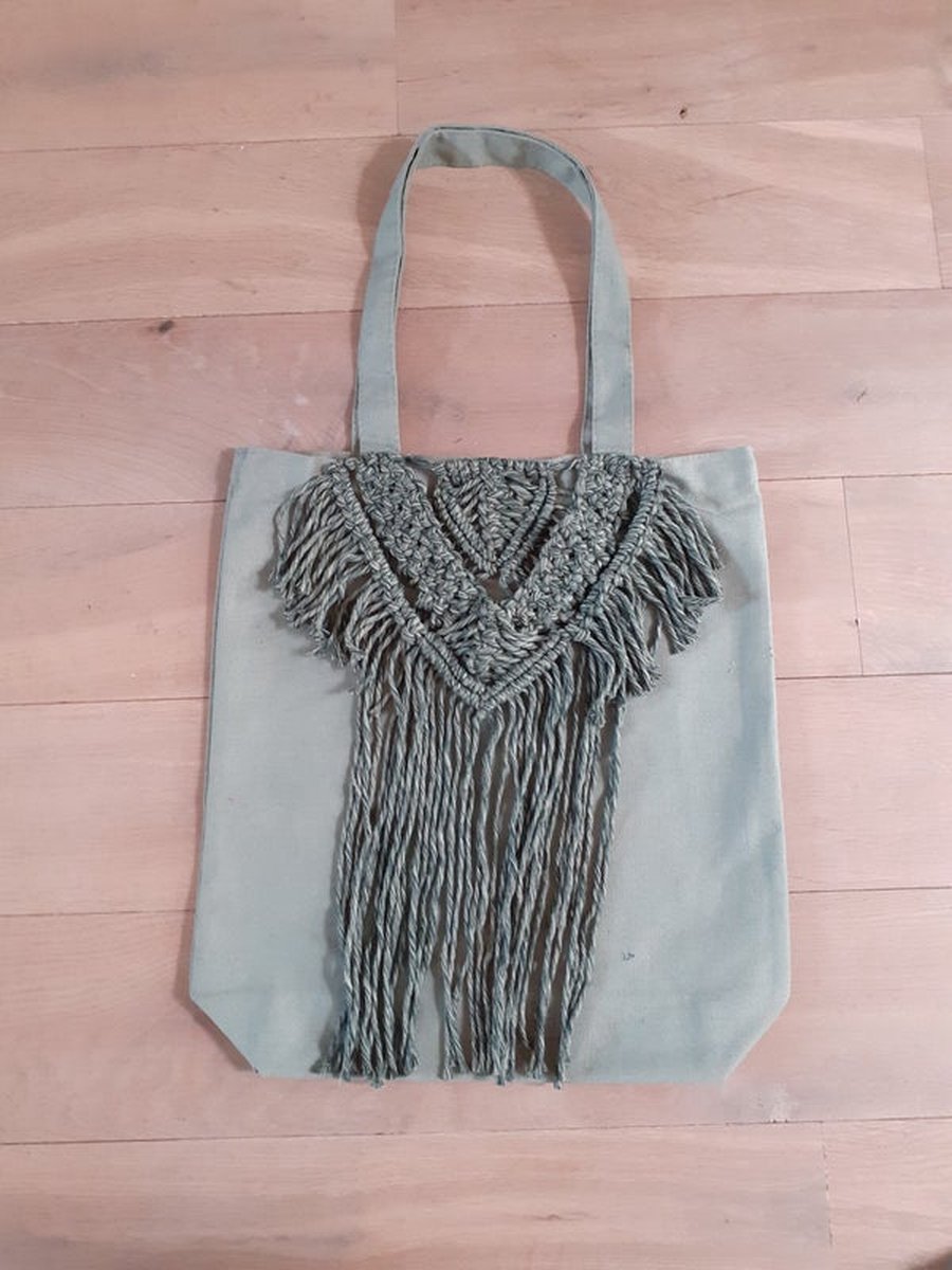 Creativity for you: DIY pakket Macramé Shopper, groen
