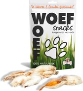 Woef Woef Snacks Hondensnacks Konijnenoren met haar - 2.00 KG - Kauwsnacks - Gedroogd vlees - Konijn - vanaf 3 maanden - Geen toevoegingen