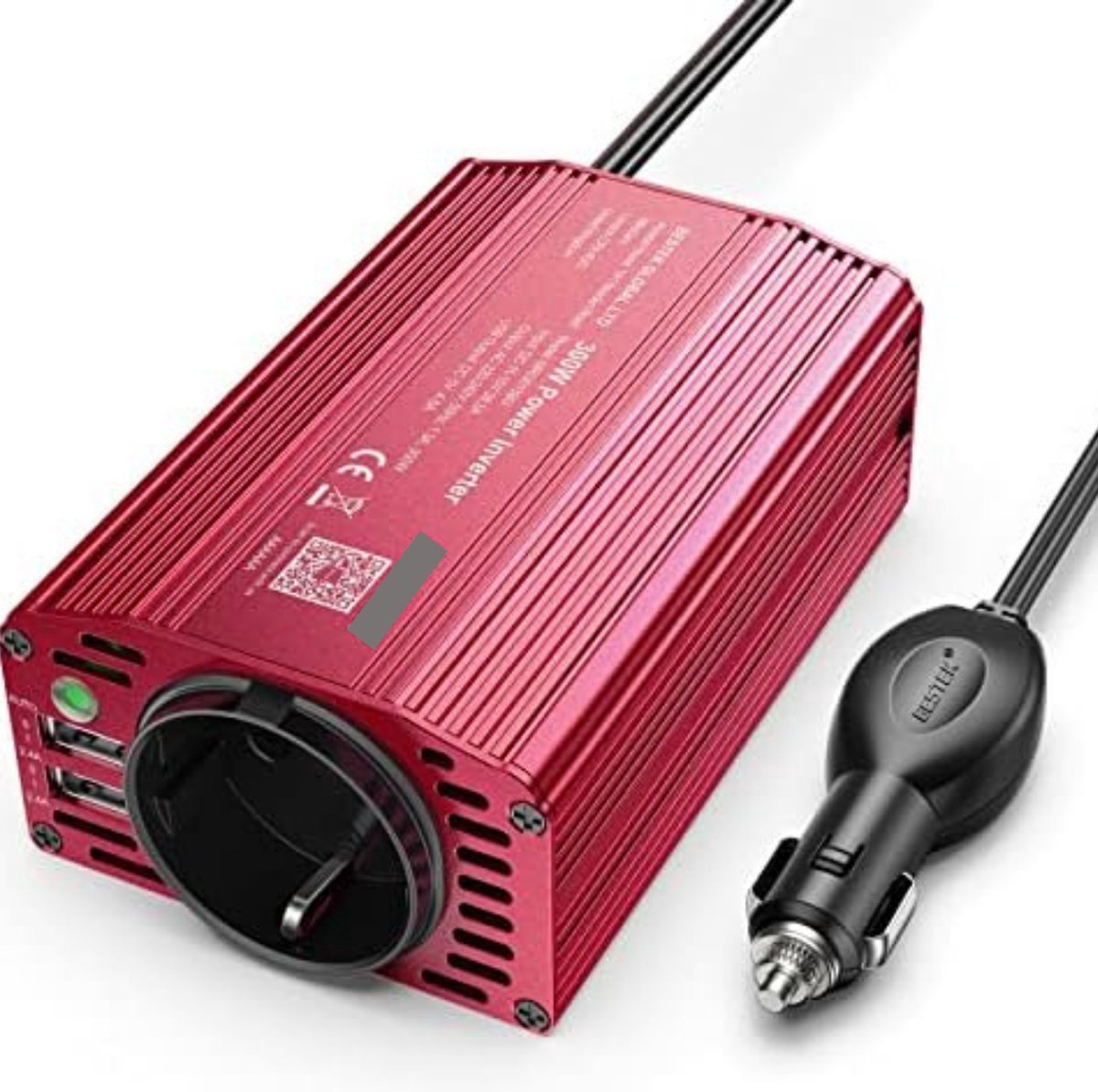 Omvormer 12v 230v - Omvormer 12v 230v pure sine wave - Omvormer koelbox - Rood