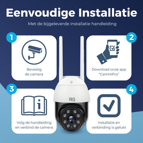 Activ24™ - Dual band WiFi camera met nachtzicht voor binnen en buiten - 2.4ghz & 5ghz - Draadloze beveiligingscamera - Securitycamera - incl. geheugenkaart en verlengkabel van Activ24™ — afbeelding 2