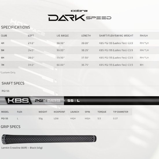 Cobra Darkspeed Ladies Hybride Club 2024 - 5H - 24° - Rechtshandig - Ladies | van Cobra — afbeelding 3