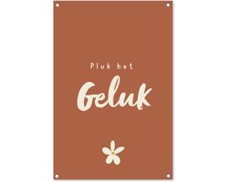 Tuinposter 60x90 cm - Tuindecoratie - Quote - Pluk het geluk - Terra - Tekst - Bloem - Poster voor in de tuin - Buiten decoratie - Schutting tuinschilderij - Wanddecoratie - Tuindoek - Buitenposter Tuinposter 60x90 cm - Tuindecoratie - Quote - Pluk het geluk - Terra - Tekst - Bloem - Poster voor in de tuin - Buiten decoratie - Schutting tuinschilderij - Wanddecoratie - Tuindoek - Buitenposter
