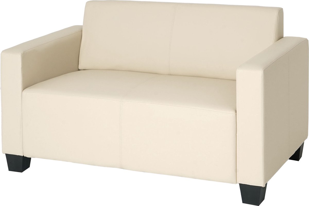 MCW 2-zits bank Lyon loungebank kunstleer ~ crème