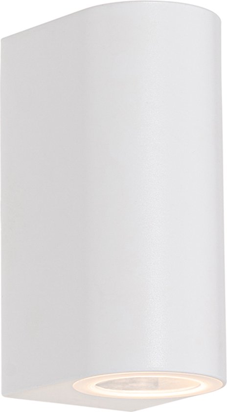 QAZQA baleno - Moderne Wandlamp voor buiten - 2 lichts - D 9.2 cm - Wit - Buitenverlichting