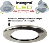Integral LED - Enjoliveur - Acier inoxydable - Convient uniquement aux spots encastrés eco compacts à LED intégrés