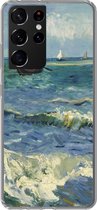 Geschikt voor Samsung Galaxy S21 Ultra hoesje - Zeegezicht bij Les Saintes-Maries-de-la-Mer - Vincent van Gogh - Siliconen Telefoonhoesje