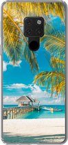 Geschikt voor Huawei P40 Lite hoesje - Strand - Palmboom - Zee - Siliconen Telefoonhoesje