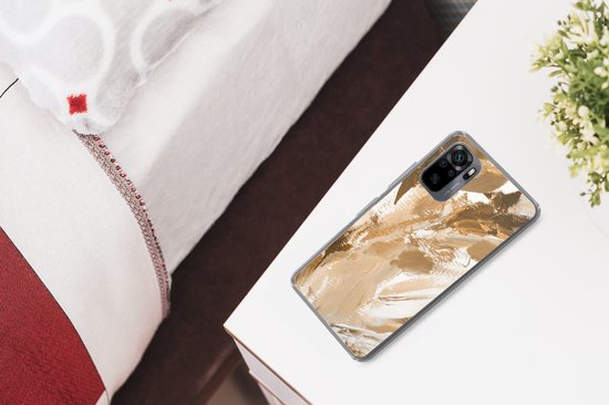 Coque Xiaomi Redmi Note 10 Pro - Peinture - Or - Beige - Coque de téléphone en Siliconen