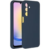Accezz Hoesje Geschikt voor Samsung Galaxy A25 Hoesje Siliconen - Accezz Liquid Silicone Backcover - Donkerblauw