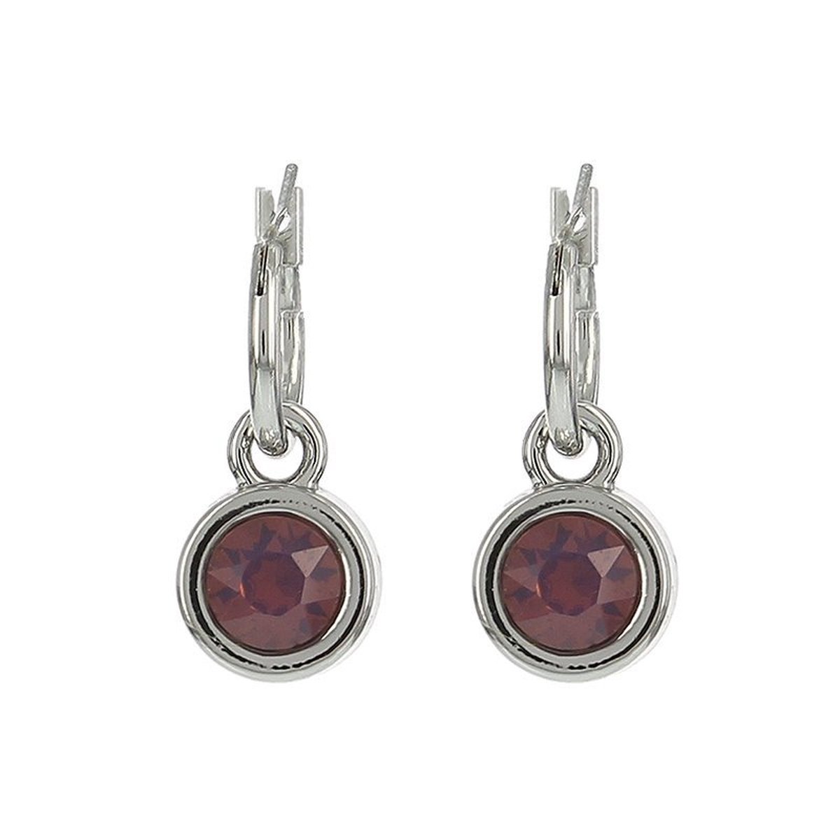 Biba Oorhangers zilver met steen Cyclamen Opaal