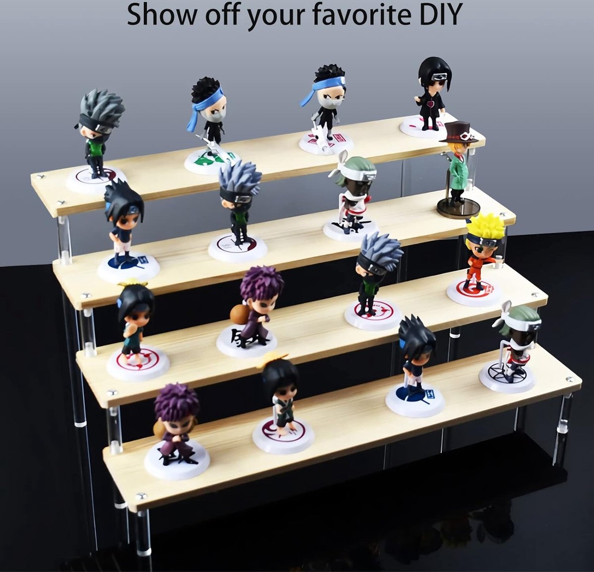 Houten display standaard sieraden display riser 3 dieren hout gegradueerd display rek cupcakes stand tafelrek voor figuren sieraden cupcakes dessert lippenstift nagellak kast 30x8cm — cadeau in Cadeau-ideeën - foto 2