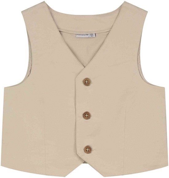 Prénatal peuter gilet - Jongens - Light Beige Grey - Maat 74/80