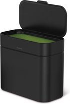 Simplehuman - Compost Emmer 4 liter - Zwart - Roestvast Staal