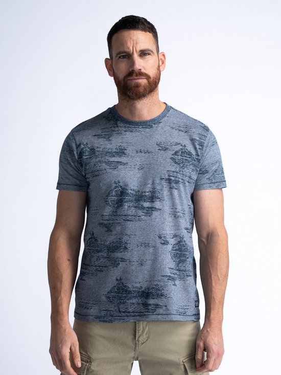 Petrol Industries - T-shirt Basque imprimé all-over pour homme - Blauw - Taille XL