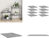 vidaXL Wandschappen 8 st 40x50x1-5 cm spaanplaat betongrijs - Boekenplank - Boekenplanken - Boekenschap - Boekenschappen