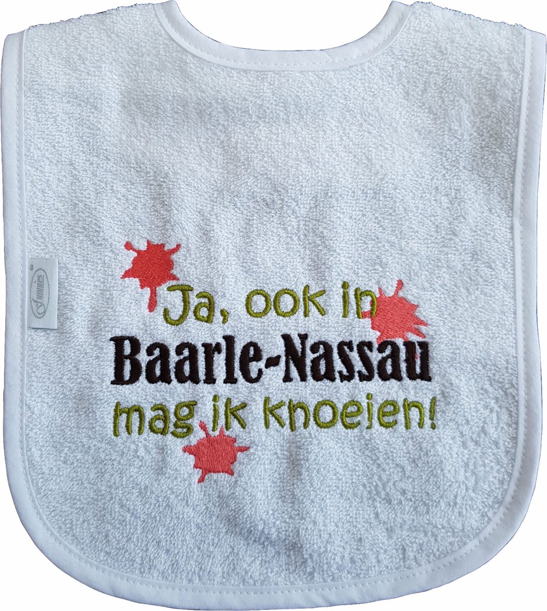 Goedkoopste Witte slab met Ja, ook in Baarle-Nassau mag ik knoeien! - babyshower, zwanger, cadeautje, kraamcadeau, grappig, geschenk, baby, tekst, plaatsnaam, noord-brabant