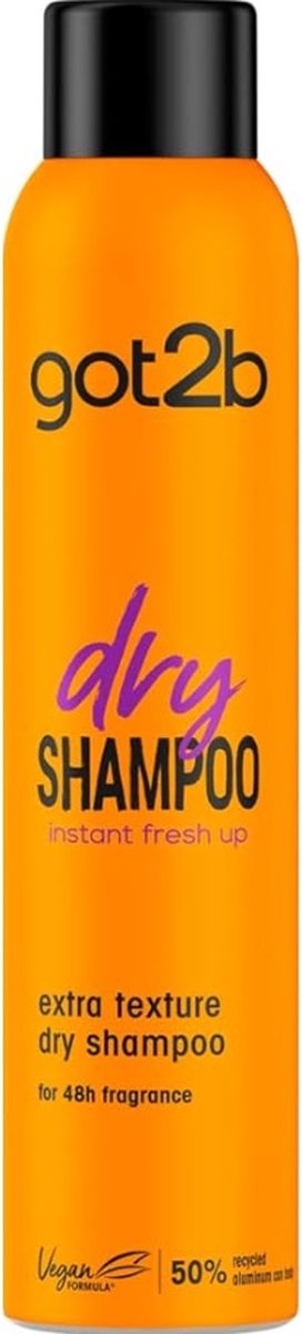 Schwarzkopf Got2B Droogshampoo Instant Fresh Up Extra Texture 200 ml - Dry Shampoo Vegan - Extra Schone & Zachte Textuur
