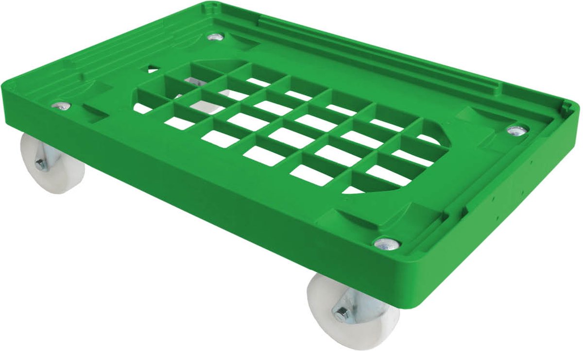 Alpac Transportroller - Rolplateau - Voor bakken en kratten - 600 x 400 x 180 mm - Groen