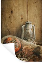 Muurstickers - Sticker Folie - Stilleven - Herfst - Pompoen - 80x120 cm - Plakfolie - Muurstickers Kinderkamer - Zelfklevend Behang - Zelfklevend behangpapier - Stickerfolie