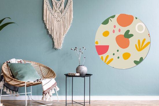 WallCircle - Cercle mural - Cercle mural intérieur - Fruits - Été - Design - 90x90 cm - Décoration murale - Peintures ronds